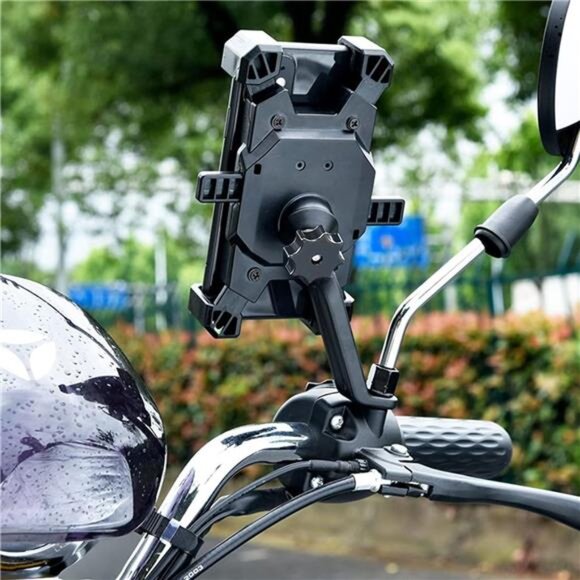 Motorcycle Phone Mount, 360° Rotation Motorbike Phone Holder Moped Scooter - Picture 4 of 8